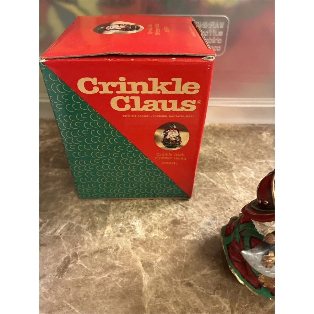 Crinkle Claus Irish Santa Fireman Axe w Fire Extinguisher 2001 Possible Dreams